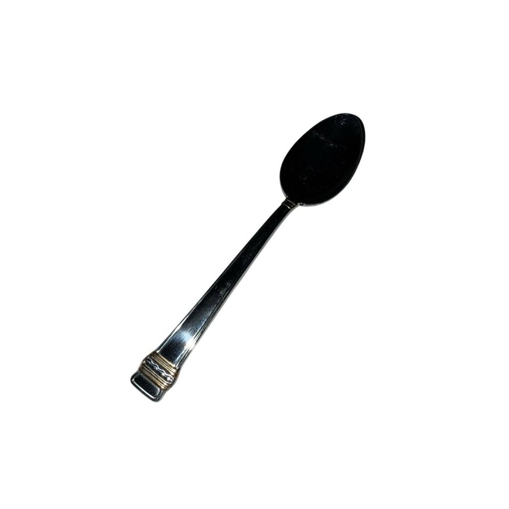 Lenox Hancock Teaspoon 6-1/8" Glossy Silver w/ Gold Accents NOS 18/8 Stainless